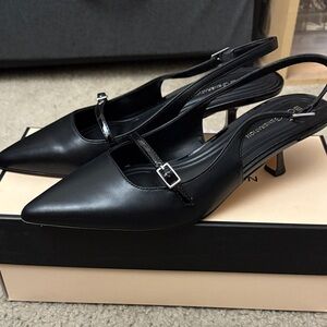 BCBGeneration Black Slingback Kitten Heels